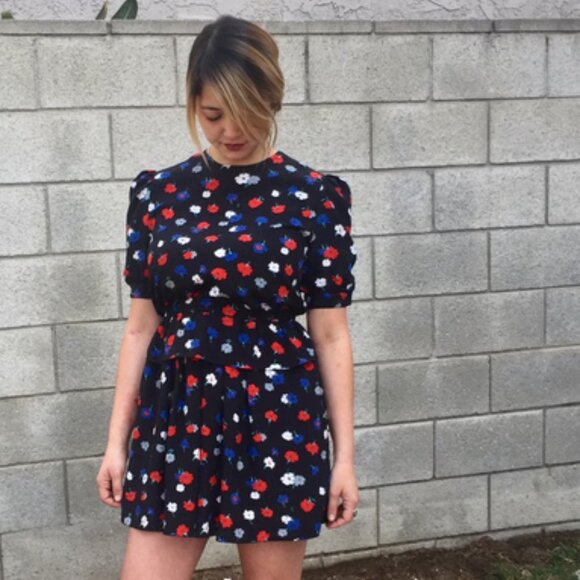 80s floral flash back mini dress - Picture 1 of 6